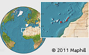 Satellite Location Map of Las Palmas, highlighted country