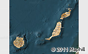 Satellite Map of Las Palmas, darken
