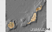 Satellite Map of Las Palmas, desaturated