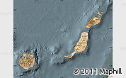 Satellite Map of Las Palmas, semi-desaturated