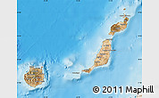 Satellite Map of Las Palmas, shaded relief outside