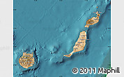 Satellite Map of Las Palmas, single color outside