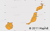 Political Simple Map of Las Palmas, cropped outside