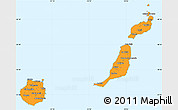 Political Simple Map of Las Palmas, single color outside