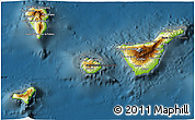 Physical 3D Map of Santa Cruz de Tenerife, darken