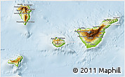 Physical 3D Map of Santa Cruz de Tenerife, lighten