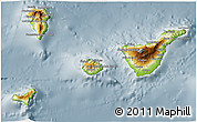 Physical 3D Map of Santa Cruz de Tenerife, semi-desaturated