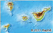 Physical 3D Map of Santa Cruz de Tenerife, shaded relief outside