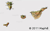 Satellite 3D Map of Santa Cruz de Tenerife, cropped outside