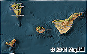 Satellite 3D Map of Santa Cruz de Tenerife, darken