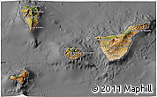 Satellite 3D Map of Santa Cruz de Tenerife, desaturated