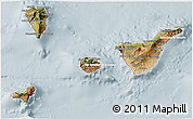 Satellite 3D Map of Santa Cruz de Tenerife, lighten