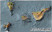 Satellite 3D Map of Santa Cruz de Tenerife, semi-desaturated