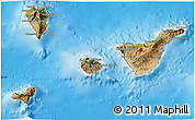 Satellite 3D Map of Santa Cruz de Tenerife, shaded relief outside