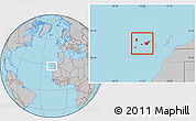 Gray Location Map of Santa Cruz de Tenerife