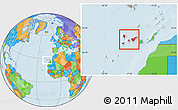 Political Location Map of Santa Cruz de Tenerife