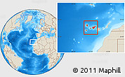 Shaded Relief Location Map of Santa Cruz de Tenerife