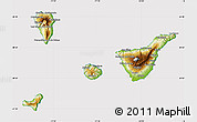 Physical Map of Santa Cruz de Tenerife, cropped outside