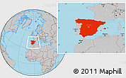 Gray Location Map of Spain