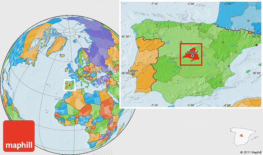 Political Location Map of Madrid