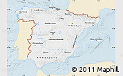 Classic Style Map of Spain, single color outside