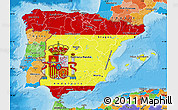 Flag Map of Spain, political outside