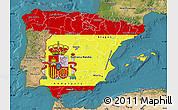 Flag Map of Spain, satellite outside