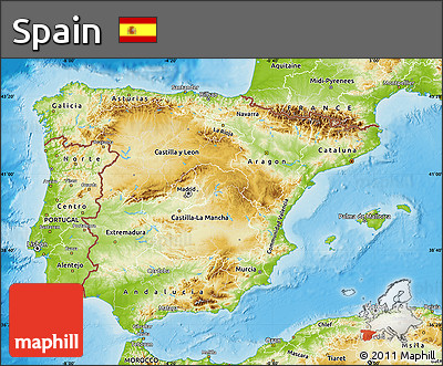 Physical Map of Spain