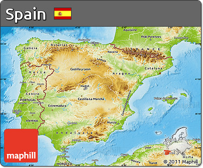 Physical Map of Spain