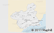 Classic Style 3D Map of Murcia, single color outside
