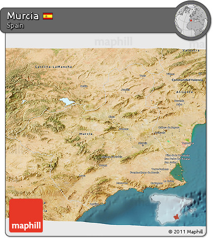 Satellite 3D Map of Murcia