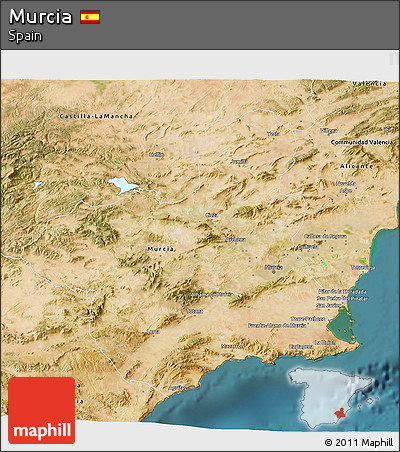Satellite 3D Map of Murcia