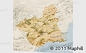 Satellite 3D Map of Murcia, lighten