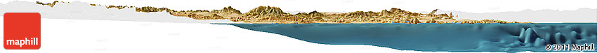 Satellite Horizon Map of Murcia, single color outside