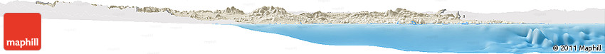 Shaded Relief Horizon Map of Murcia, single color outside