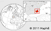 Blank Location Map of Murcia, highlighted country