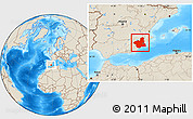 Shaded Relief Location Map of Murcia