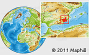 Physical Location Map of Murcia