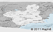 Gray Panoramic Map of Murcia