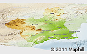 Physical Panoramic Map of Murcia, lighten