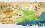 Physical Panoramic Map of Murcia, satellite outside