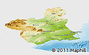 Physical Panoramic Map of Murcia, single color outside