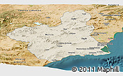 Shaded Relief Panoramic Map of Murcia, satellite outside