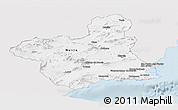 Silver Style Panoramic Map of Murcia, single color outside