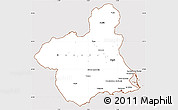 Classic Style Simple Map of Murcia, cropped outside