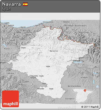 Gray 3D Map of Navarra