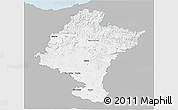 Gray 3D Map of Navarra, single color outside