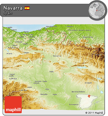 Physical 3D Map of Navarra