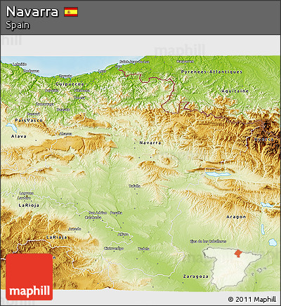 Physical 3D Map of Navarra