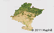 Satellite 3D Map of Navarra, cropped outside